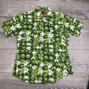 Vintage Sears Kings Road Hawaiian Shirt Men M Abstract MCM 70s‎ Perma-Prest TIKI